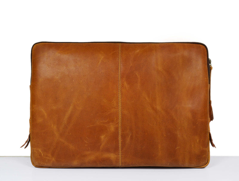 Colorado Leather Sleeve Clutch - Caramel
