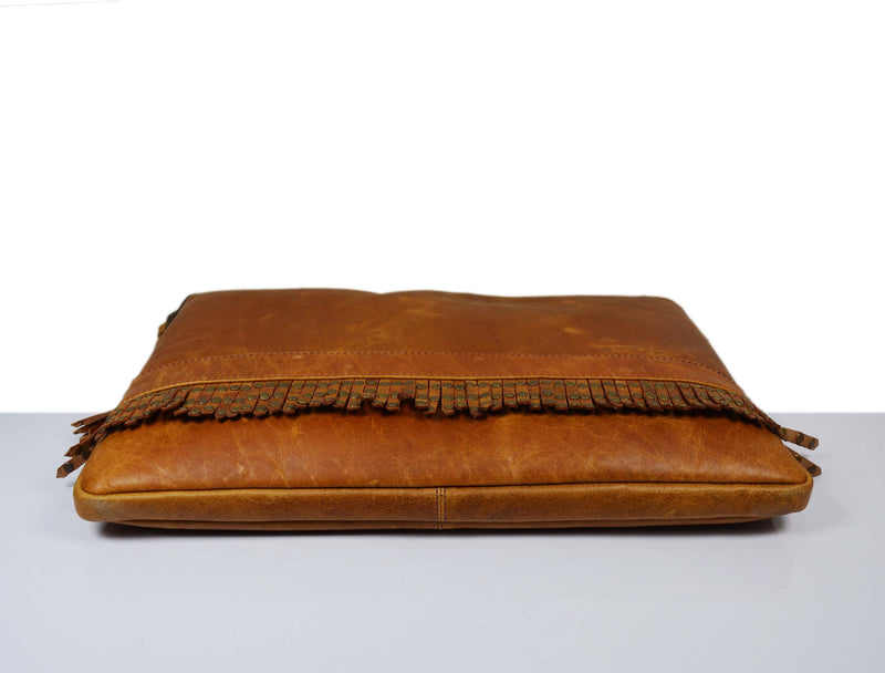 Colorado Leather Sleeve Clutch - Caramel