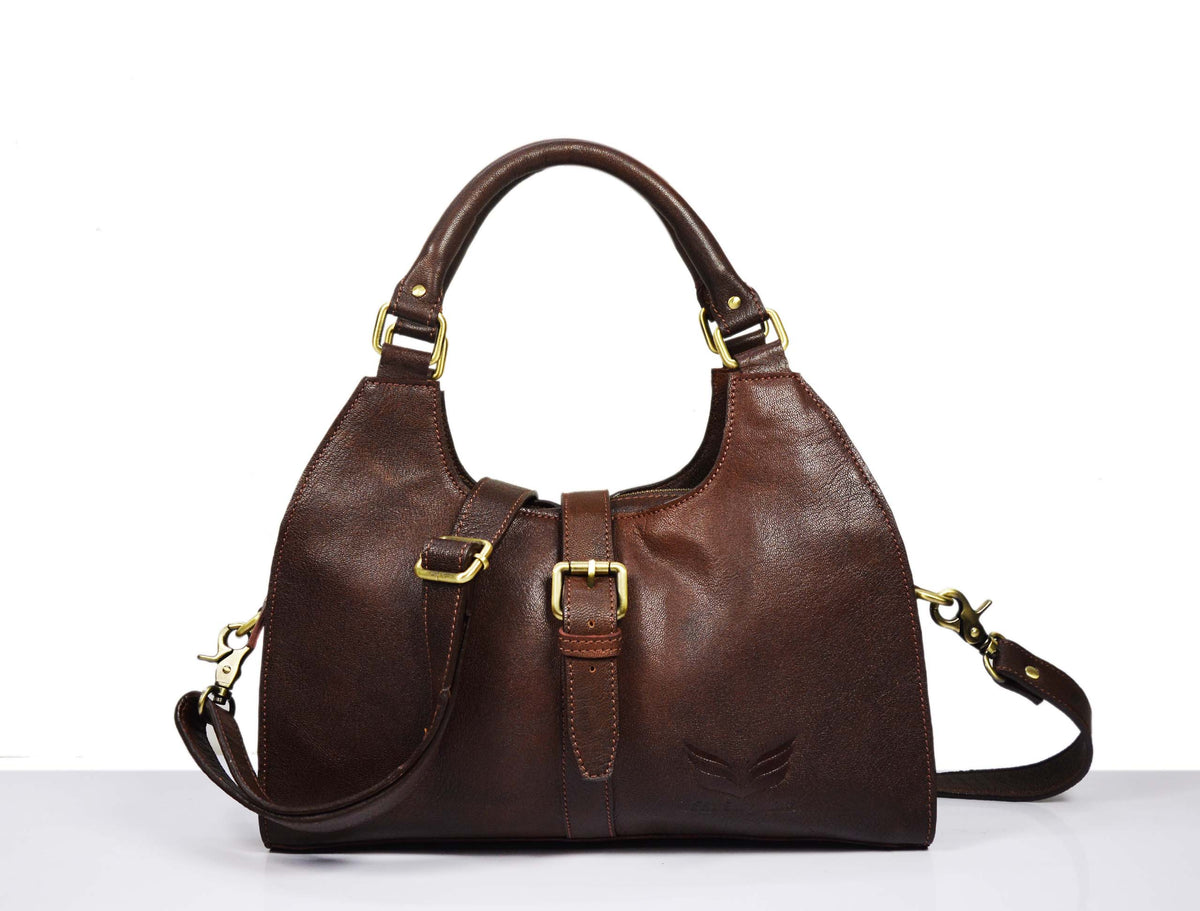 Leather Women Handbag - Walnut Brown