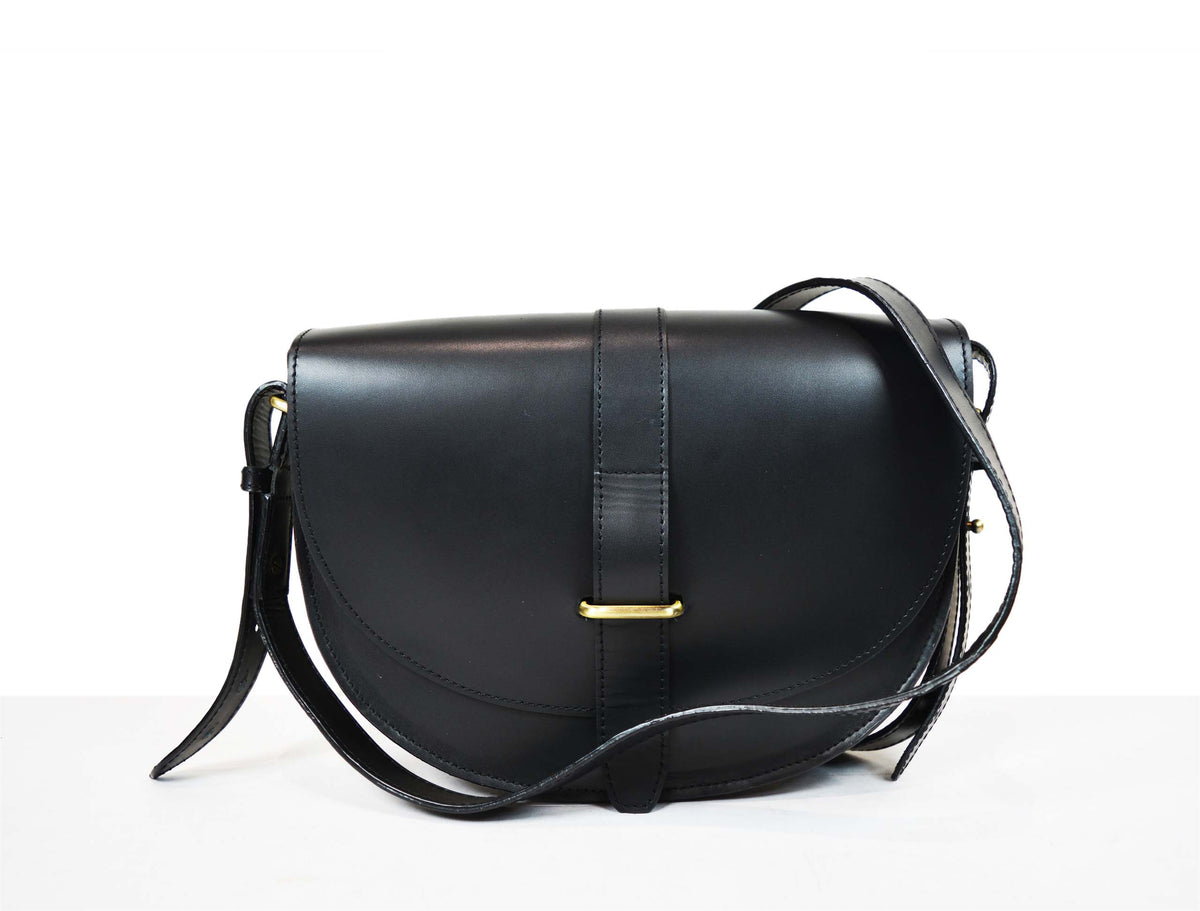 Penticton Leather  Shoulder Bag - Raven Black