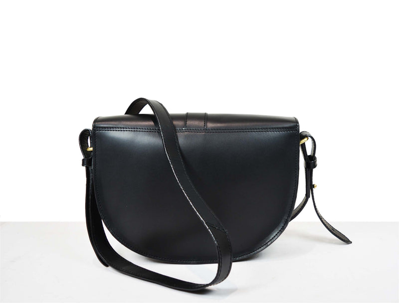 Penticton Leather  Shoulder Bag - Raven Black
