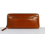 Kenora Leather Clutch Bag - Pecan Brown