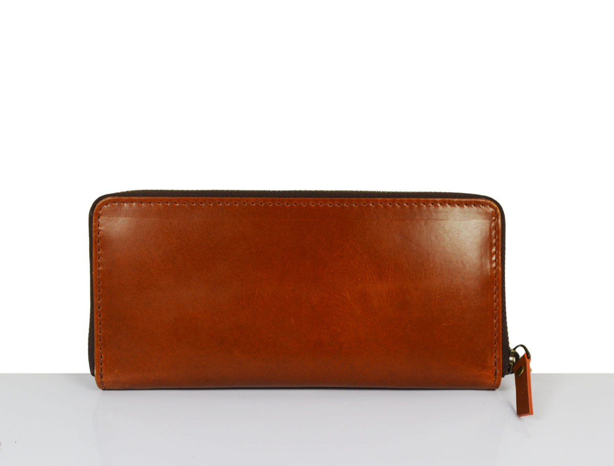 Kenora Leather Clutch Bag - Pecan Brown