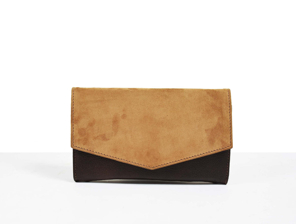 Orillia Leather Suede Clutch Bag - Tortilla