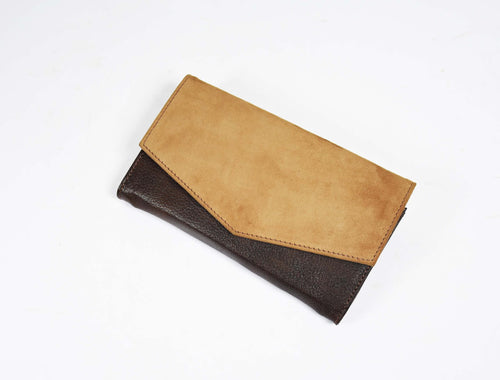 Orillia Leather Suede Clutch Bag - Tortilla