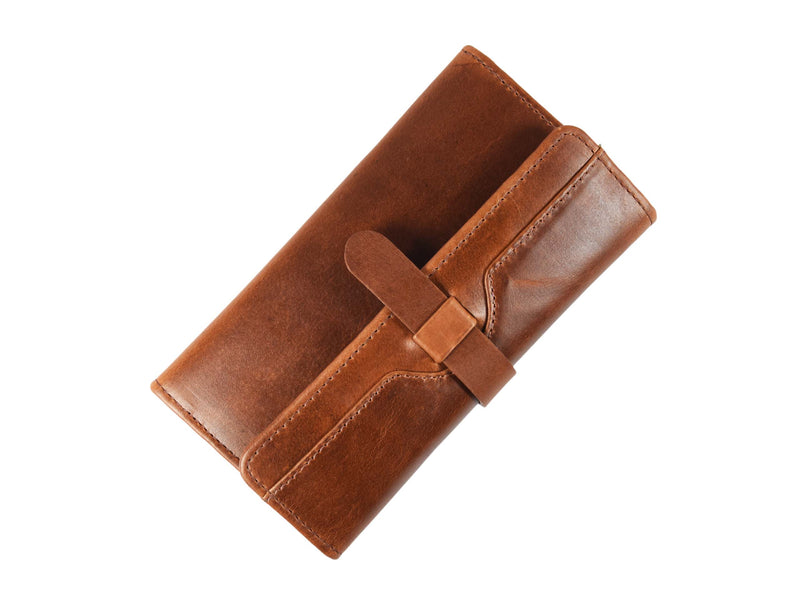 Toronto Leather Clutch Bag - Cinnamon Brown