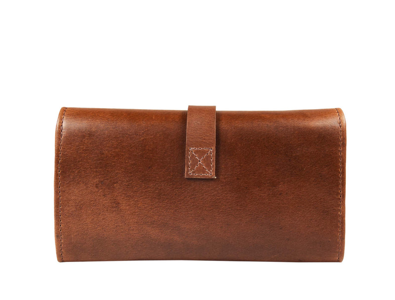Toronto Leather Clutch Bag - Cinnamon Brown