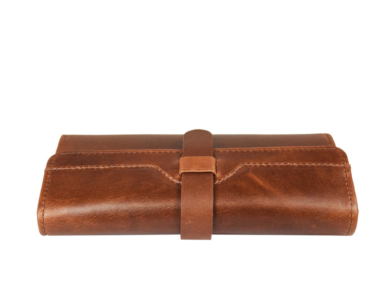 Toronto Leather Clutch Bag - Cinnamon Brown