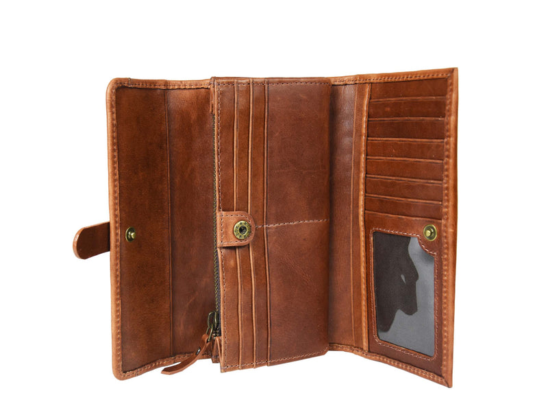 Toronto Leather Clutch Bag - Cinnamon Brown