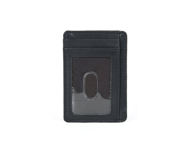 Peoria Leather RFID Blocking Minimalist Wallets - Raven Black