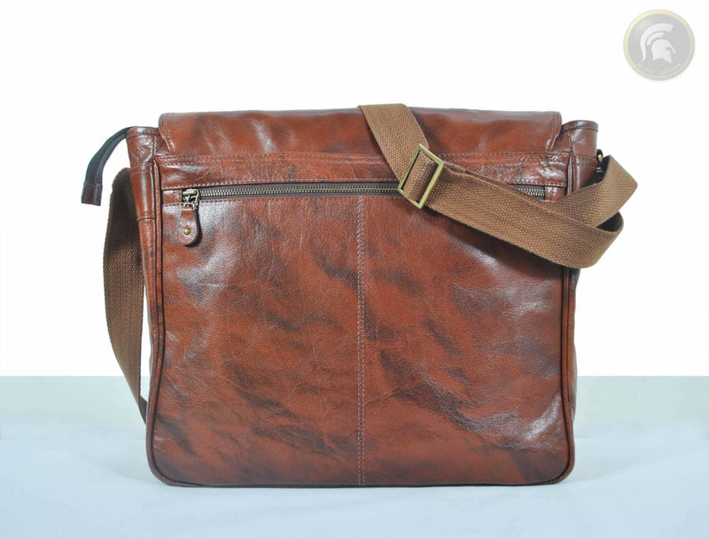 Plano Leather Messenger Bag - Brown