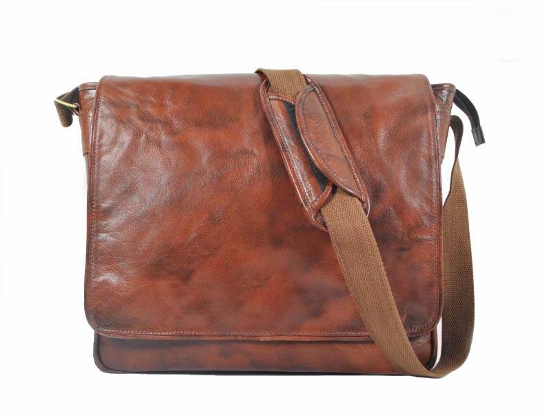 Plano Leather Messenger Bag - Brown