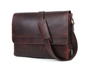 Borden Leather Messenger Bag - Walnut Brown