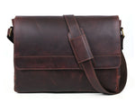 Borden Leather Messenger Bag - Walnut Brown