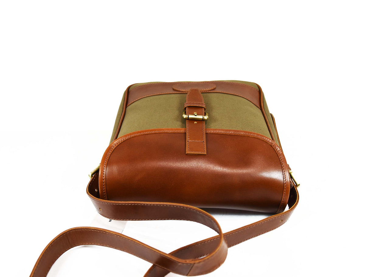 Portland Leather Canvas Messenger Bag - Sheen Green.