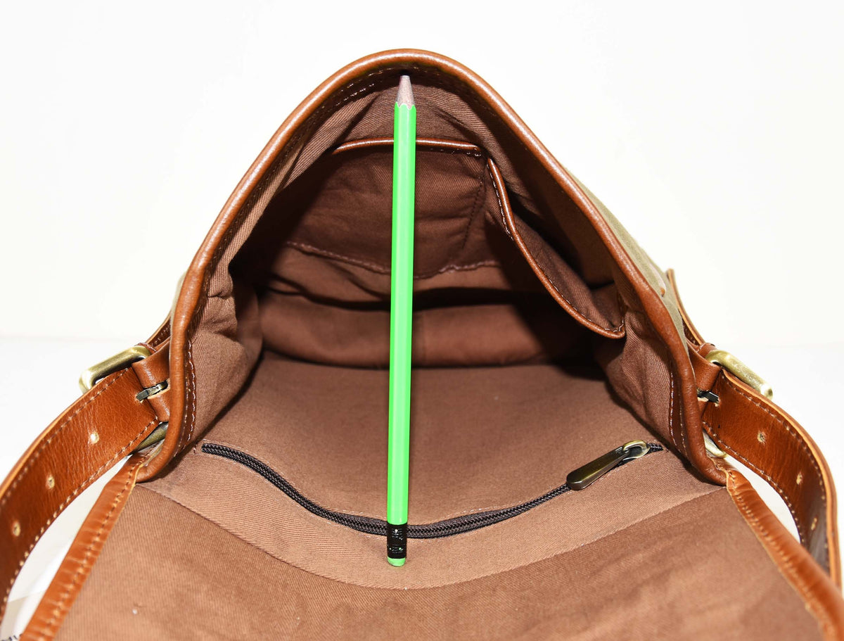 Portland Leather Canvas Messenger Bag - Sheen Green.