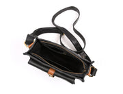 Leather Flight Crossbody Bag - Raven Black