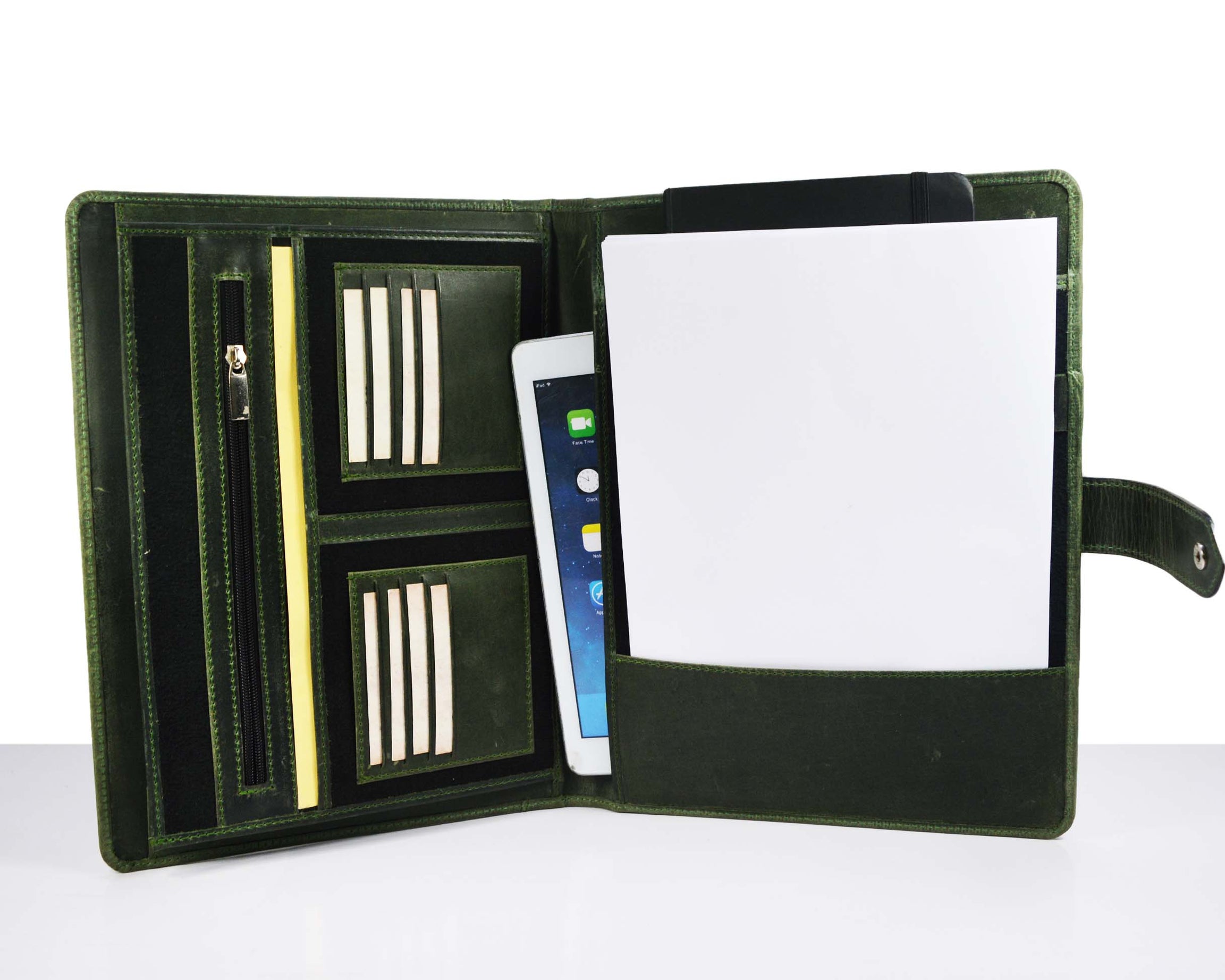 Orillia Leather Organizer - Fossil Green