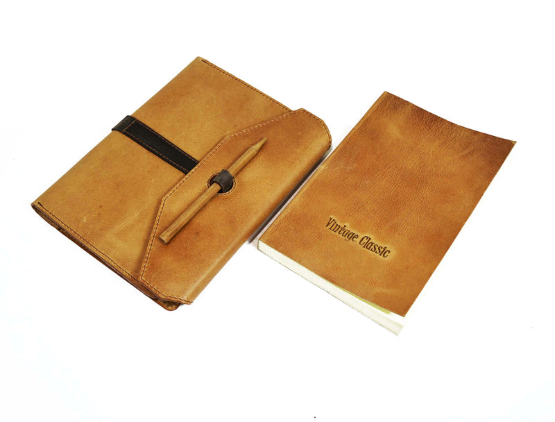 Tolredo Leather Travel Journal - Caramel Brown