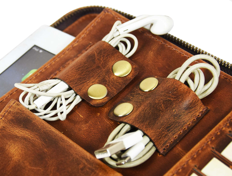 Tolredo Leather Travel Organizer - Caramel Brown