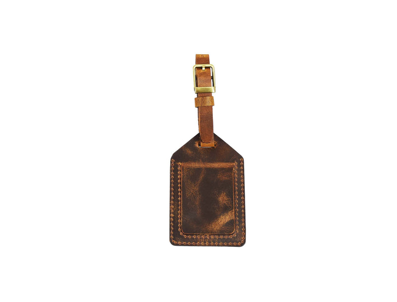 Retro Leather Luggage Tags - Suitcase Id Labels