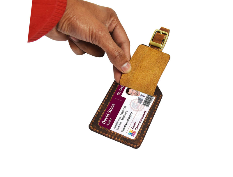 Retro Leather Luggage Tags - Suitcase Id Labels