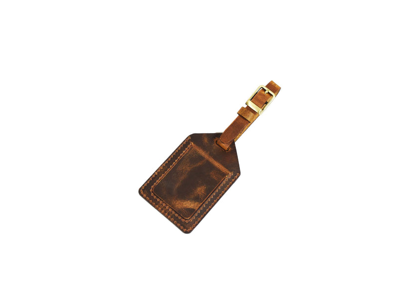 Retro Leather Luggage Tags - Suitcase Id Labels