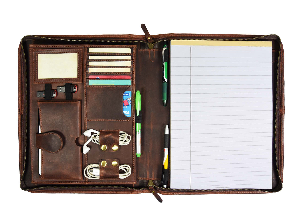 Caraquet Leather Travel Organizer -  Walnut Brown