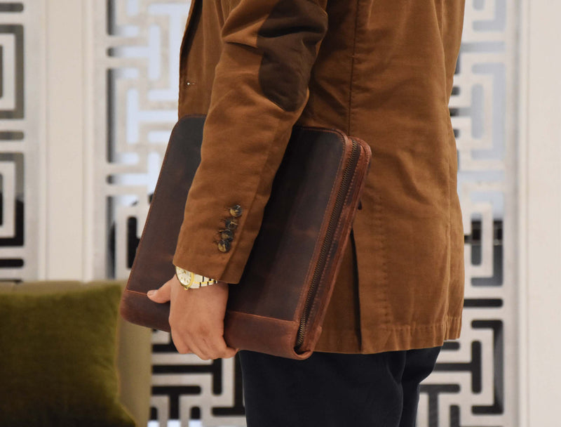 Caraquet Leather Travel Organizer -  Walnut Brown