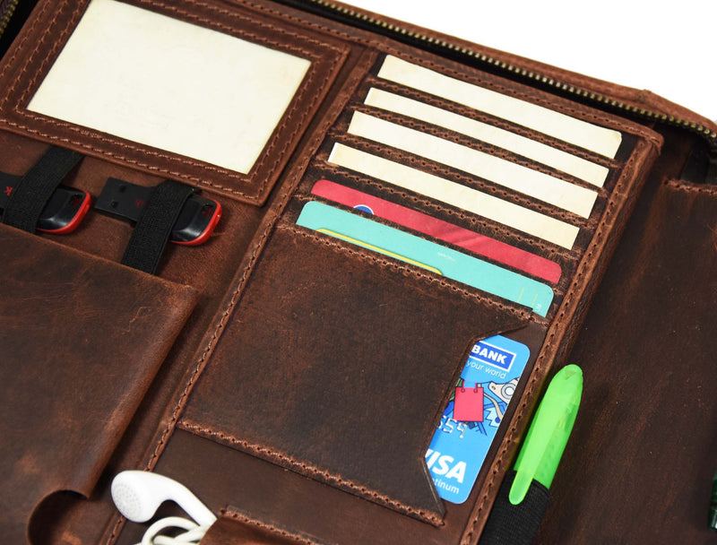 Caraquet Leather Travel Organizer -  Walnut Brown