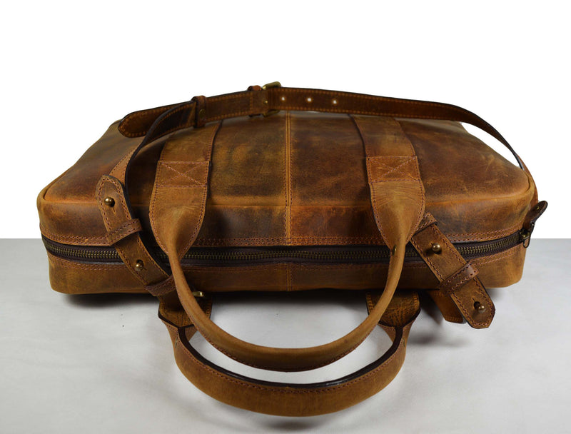 Picton Leather Office Bag - Caramel Brown