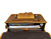 Fresno Leather Portfolio Bag - Caramel Brown