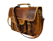 Fresno Leather Portfolio Bag - Caramel Brown