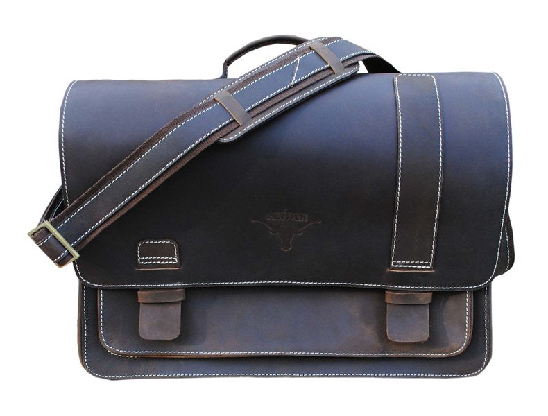 Tucson Leather Portfolio Bag - Walnut Brown