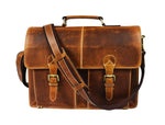 Cavendish Leather Office Bag - Caramel Brown