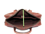Clovis Leather Briefcase - Walnut Brown
