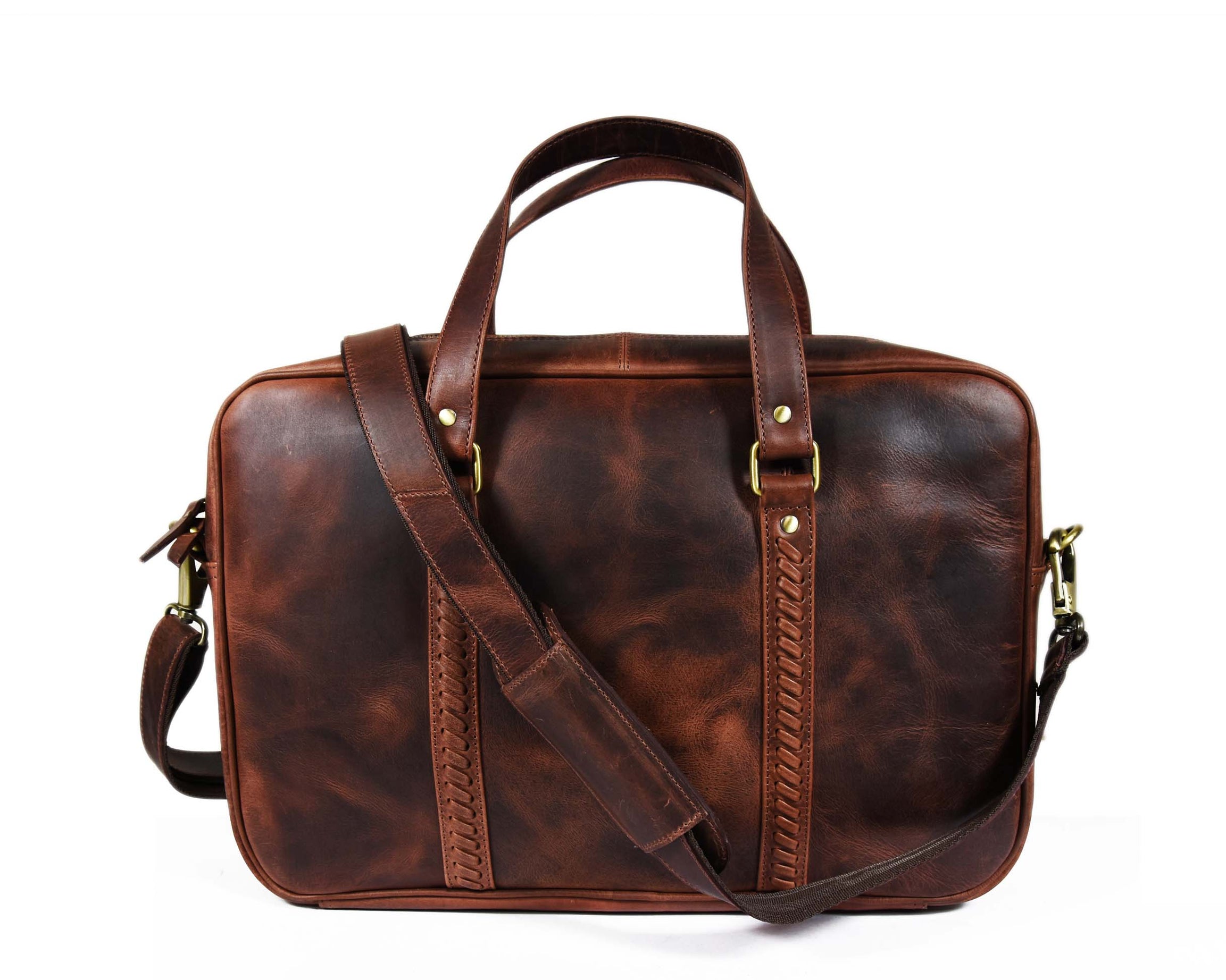 Fairfield Leather Briefcase - Walnut