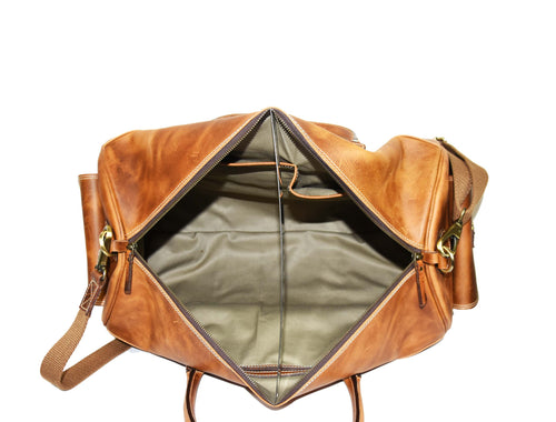 Leather Portfolio Bag - Caramel Brown