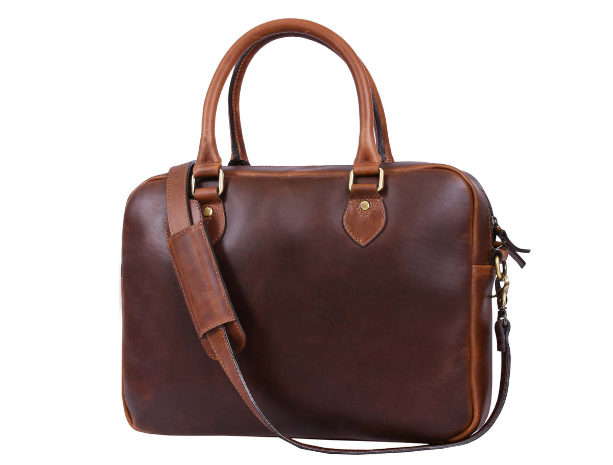 Tacoma Leather Office Bag -  Caramel Brown.