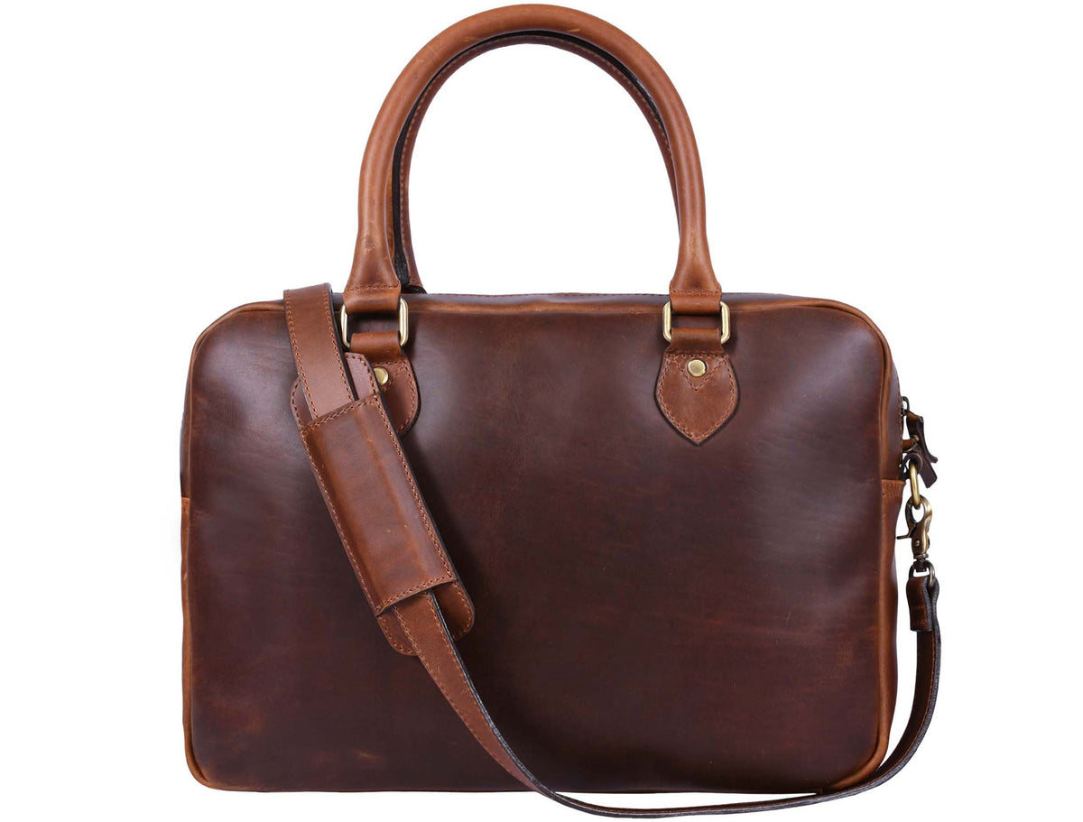 Tacoma Leather Office Bag -  Caramel Brown.
