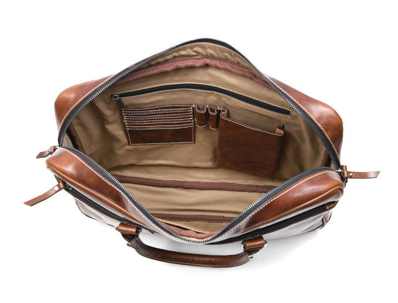 Hayward 17" Leather Office Bag - Cinnamon Tan
