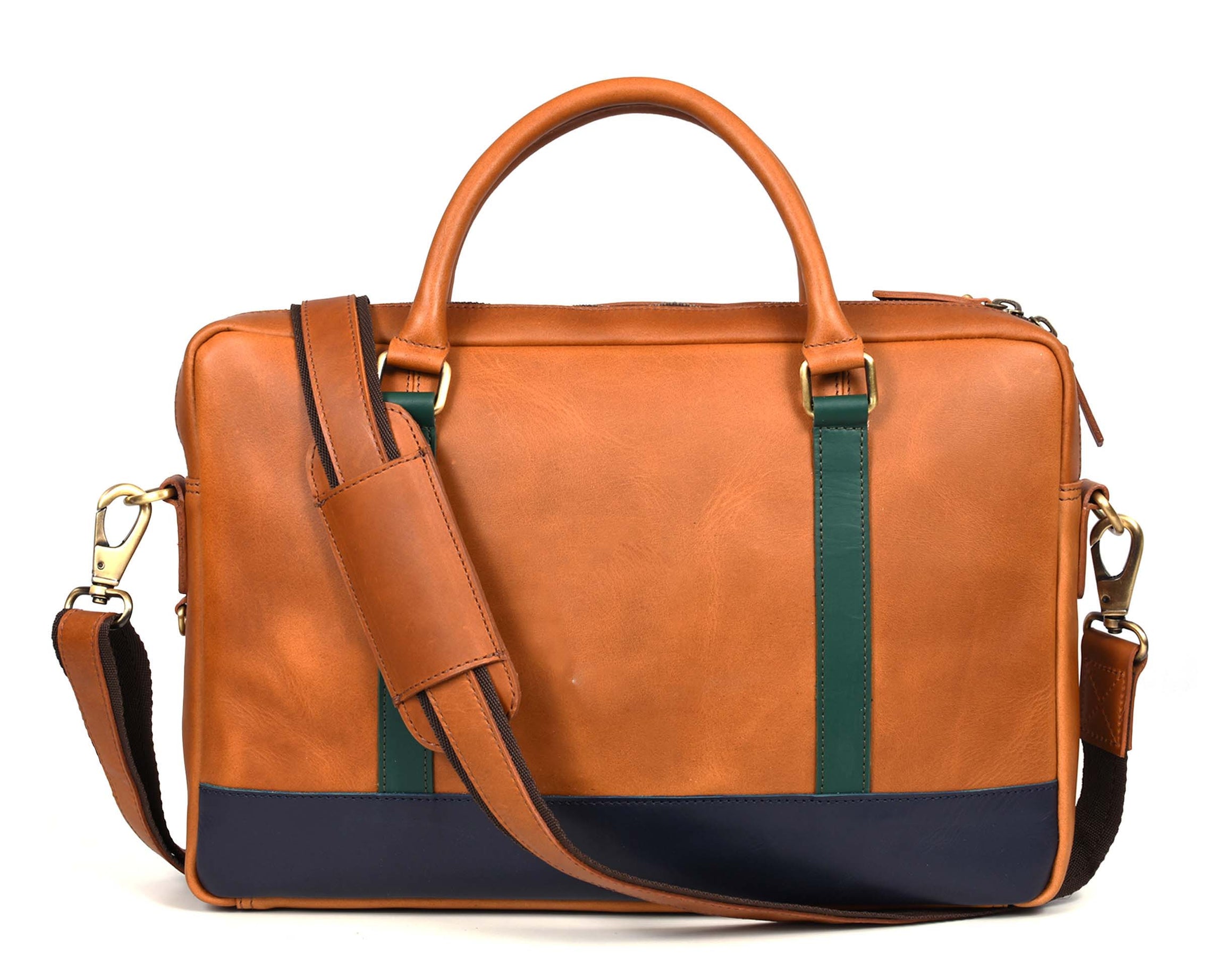 Tolredo Leather Leather Office Bag - Caramel Brown