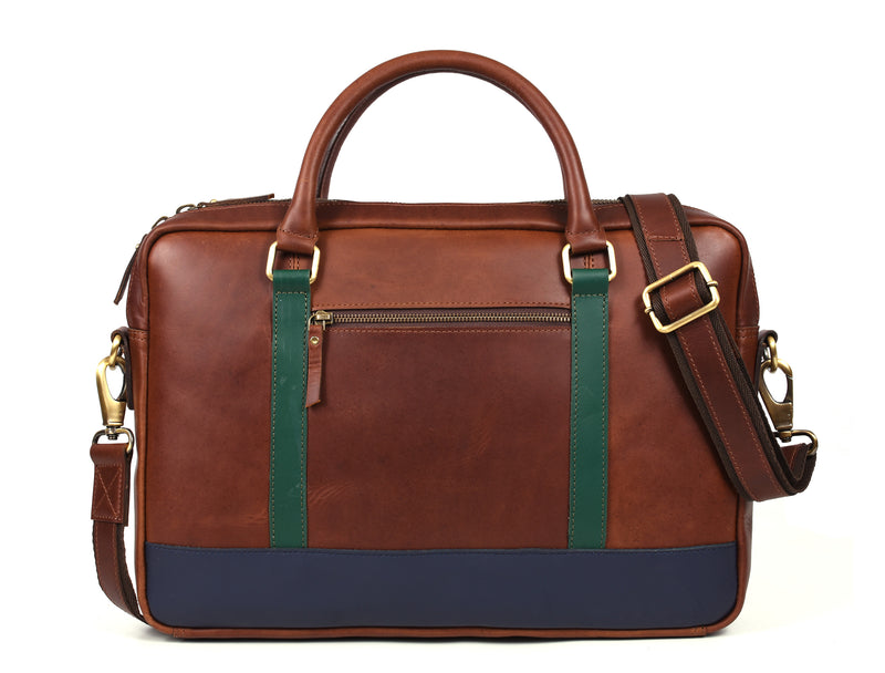 Tolredo Leather Leather Office Bag - Caramel Brown