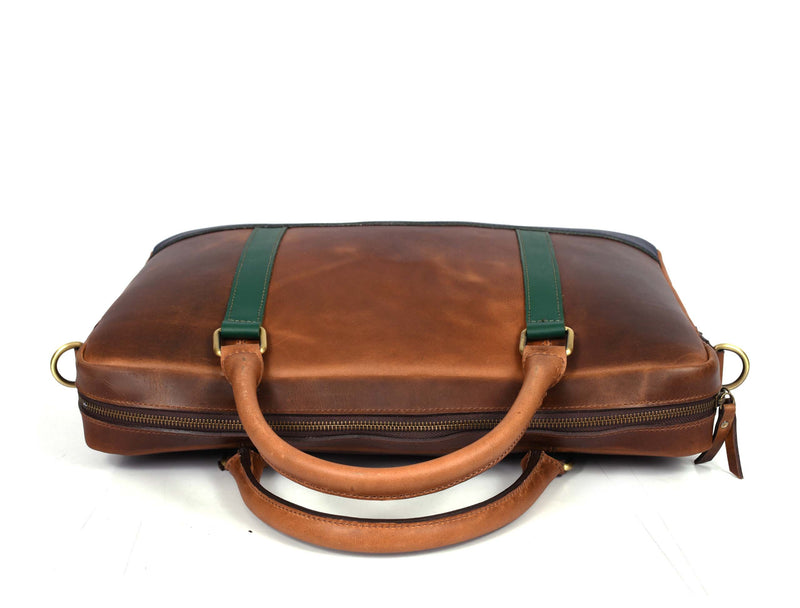 Tolredo Leather Leather Office Bag - Caramel Brown
