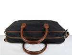 Provo Leather Canvas Portfolio Bag - Raven Black