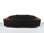 Provo Leather Canvas Portfolio Bag - Raven Black