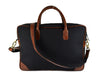 Provo Leather Canvas Portfolio Bag - Raven Black