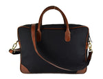 Provo Leather Canvas Portfolio Bag - Raven Black