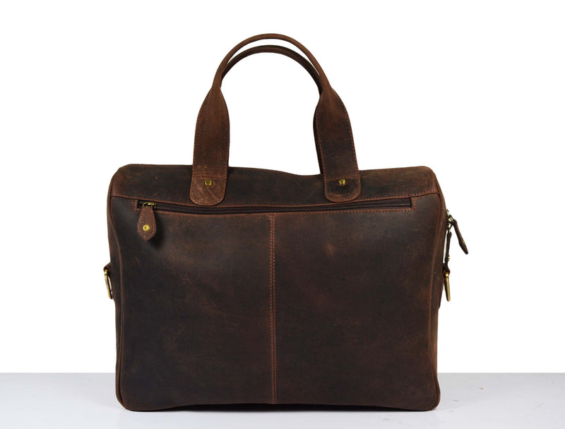 Lowell Leather Portfolio Bag  16" -  Walnut Brown