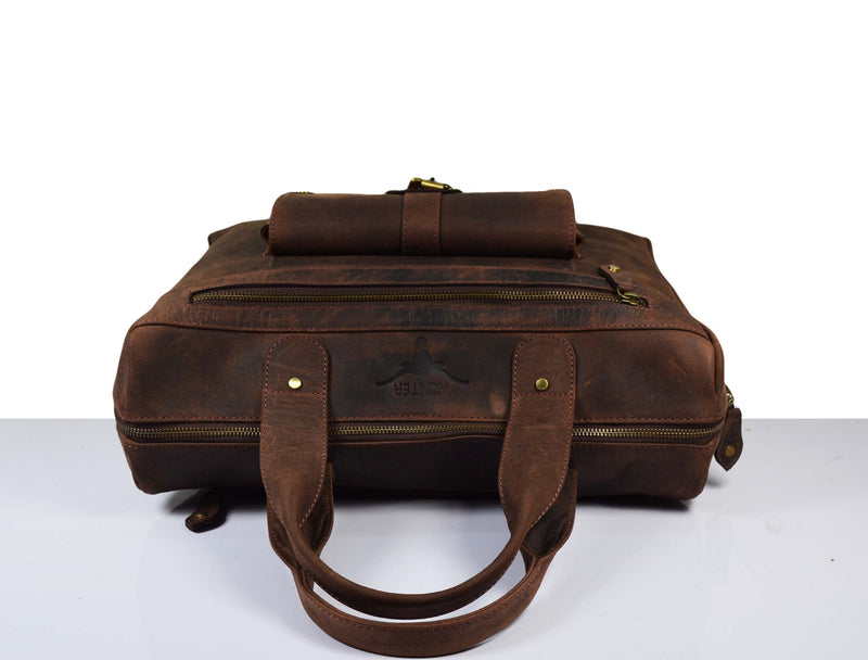 Lowell Leather Portfolio Bag  16" -  Walnut Brown